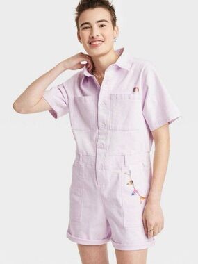 Light Lavender Short Sleeve Romper Jumpsuit - Women